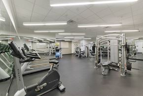 Brooklyn apartment for rent - A gym with treadmills, exercise bikes, and weight machines. at 7 Dekalb, New York, 11201