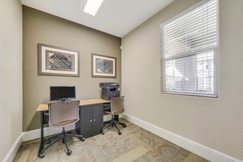 Business center with computer workstations