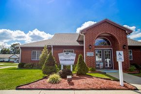 Terre Haute apartment for rent - exterior view of leasing center at Shady Oak Village - Senior Living Apartments, IN, 47802