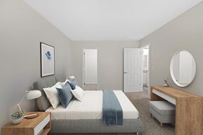 Schaumburg apartment for rent - Bedroom with cozy bed at The Winds at Poplar Creek Apartments , Schaumburg, Illinois