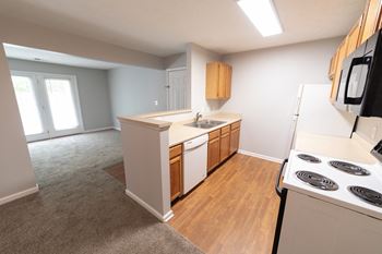 Electric range in kitchen