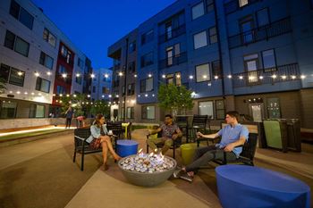 Outdoor courtyard with fire pit