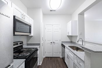 Kitchen with cabinets