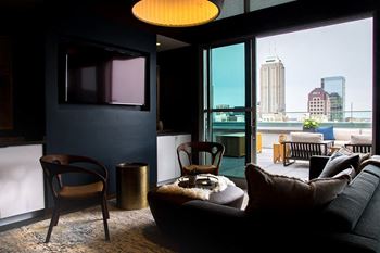 Rooftop lounge sitting area