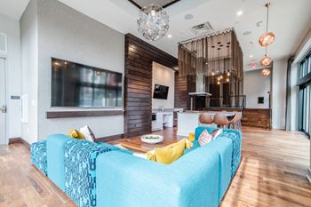 Posh lounge area in clubhouse