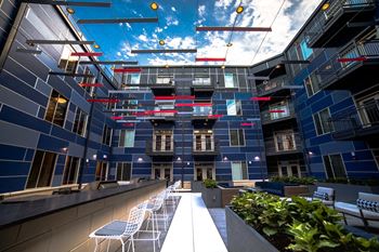 Exterior courtyard with large balconies view