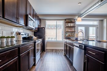 Modern kitchen with custom cabinet