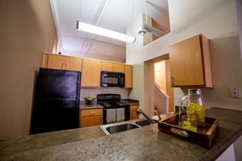 Granite counter tops in kitchen