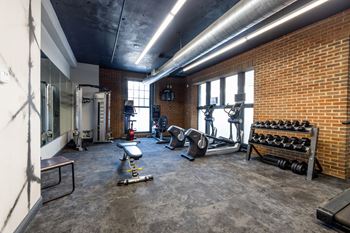 Fitness center with modern equipment