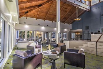 Decorated resident lobby