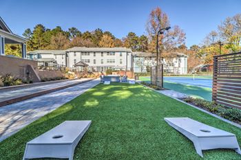 Outdoor cornhole court