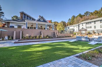 Cornhole and bocce courts