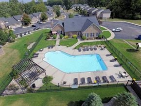 Terre Haute apartment for rent - Aerial View Of Pool at Heritage Trail Apartments, Terre Haute