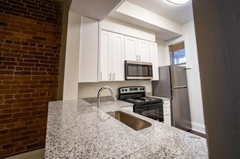 Granite counter tops in kitchen