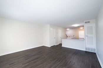Living space with kitchen view