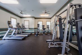 Indianapolis apartment for rent - a gym with cardio equipment and weights