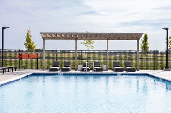 Sparkling pool with sundeck