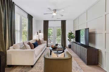 Carmel apartment for rent - a living room with a couch and a tv
