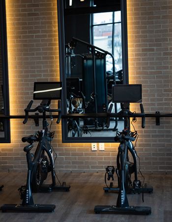 A couple of bikes in a gym