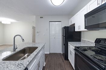 Stainless steel sink with faucet in kitchen