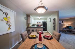 Carmel apartment for rent - Dining Room and Kitchen View at Gramercy Apartments, Carmel, 46032