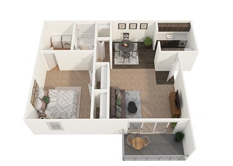 Floor plan for 1 bed, 1 bath, 655 sqft