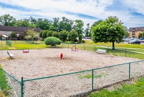 Blackwood apartment for rent - A playground with a red fire hydrant and a green fence.