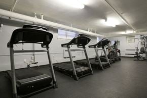 Wilmington apartment for rent - A gym with treadmills and elliptical machines.