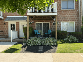 Shillington apartment for rent - A small house with a white door and a small porch.