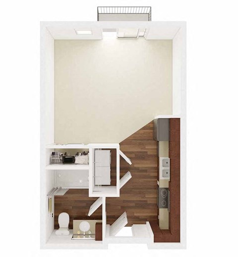 Floor plan for studio, 1 bath, 468 sqft