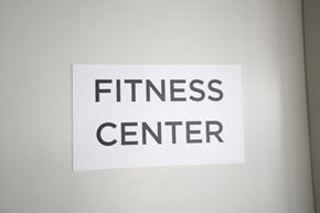 San Rafael apartment for rent - a white sign that reads fitness center on a white wall at Second & B Street, California, 94901