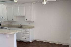 Davis apartment for rent - Renovated kitchen with white cabinets
