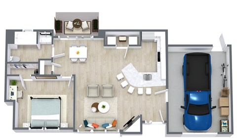 Floor plan for 1 bed, 1 bath, 824 sqft