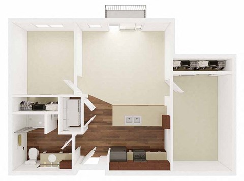 Floor plan for 2 beds, 1 bath, 828 sqft