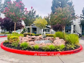 Sacramento apartment for rent - a no parking fire pit in front of a building