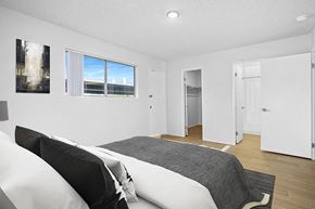 El Cajon apartment for rent - Furnished bedroom with wood floors, closet, and window