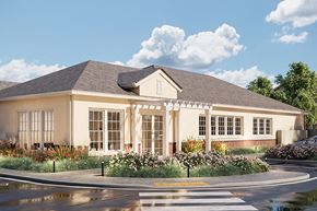 Rocklin apartment for rent - a rendering of exterior of building with flowers