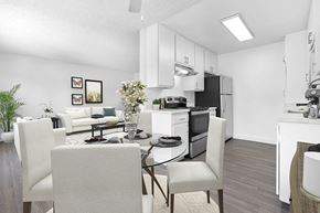 El Cajon apartment for rent - Furnished Kitchen, dining, and living area with wood floors