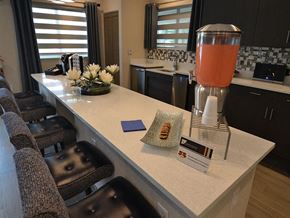 Jacksonville apartment for rent - lounge area with kitchen at The Edge at Town Center Apartments, Jacksonville, FL, 32224