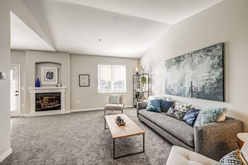 Fife townhouse for rent - a living room with a couch and a coffee table