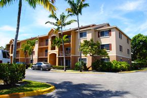 Miami apartment for rent - Exterior of building with trees at Hibiscus Pointe, Miami, 33147