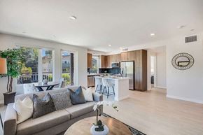 Menlo Park apartment for rent - a living room with a couch and a table