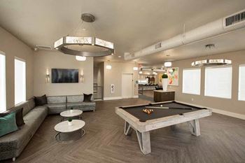 Game room with pool table