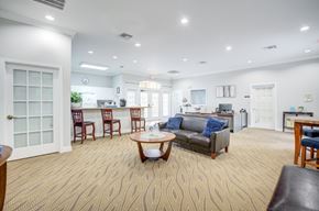 Titusville apartment for rent - Living Room with Patterned Carpet at PALMETTO RIDGE Apartments, Florida, 32960