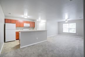 Titusville apartment for rent - Kitchen with White Appliances at PALMETTO RIDGE Apartments, TITUSVILLE
