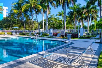 Lounge chairs by the pool