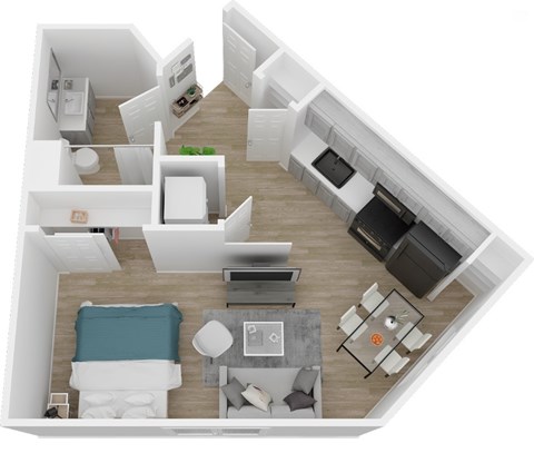 Floor plan for studio, 1 bath, 475 sqft