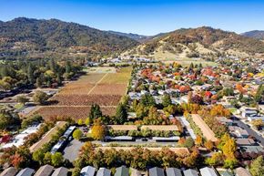 Ukiah apartment for rent - Ariel view of community and city skyline