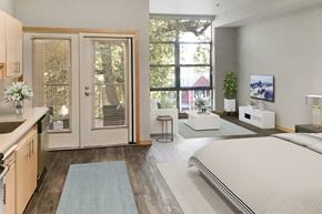 Sacramento apartment for rent - Studio bedroom and living room view at FREMONT MEWS, California