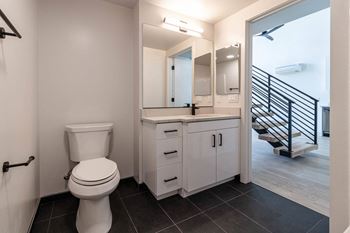 Bathroom with a mirror